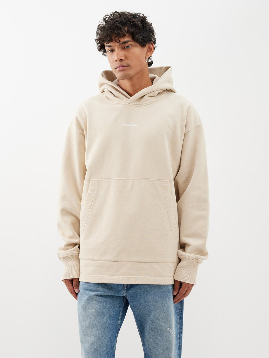 Beige Franklin cotton-fleece jersey hoodie | Acne Studios | MATCHES UK