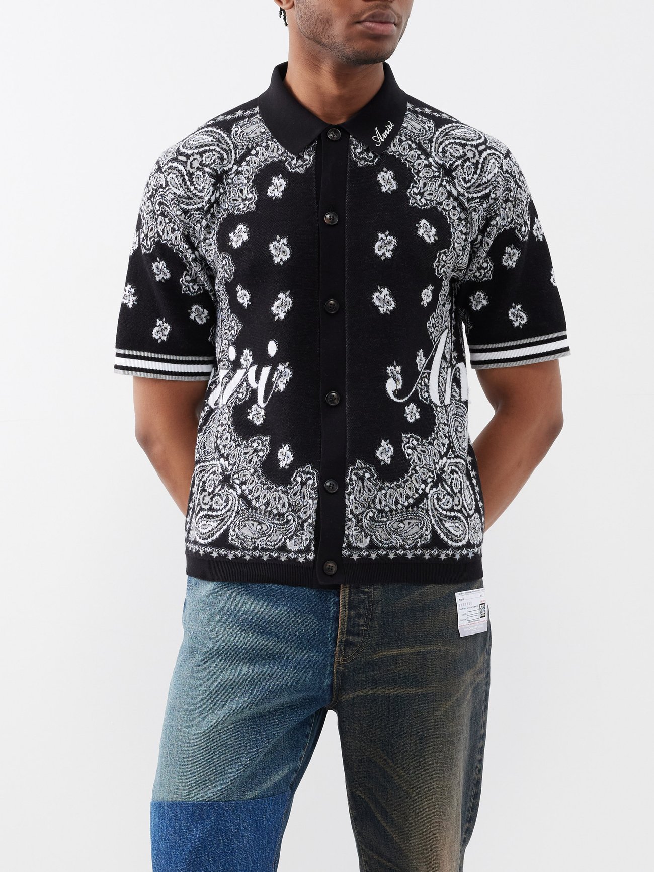 AMIRI - Bandana paisley-pattern cotton-knit shorts