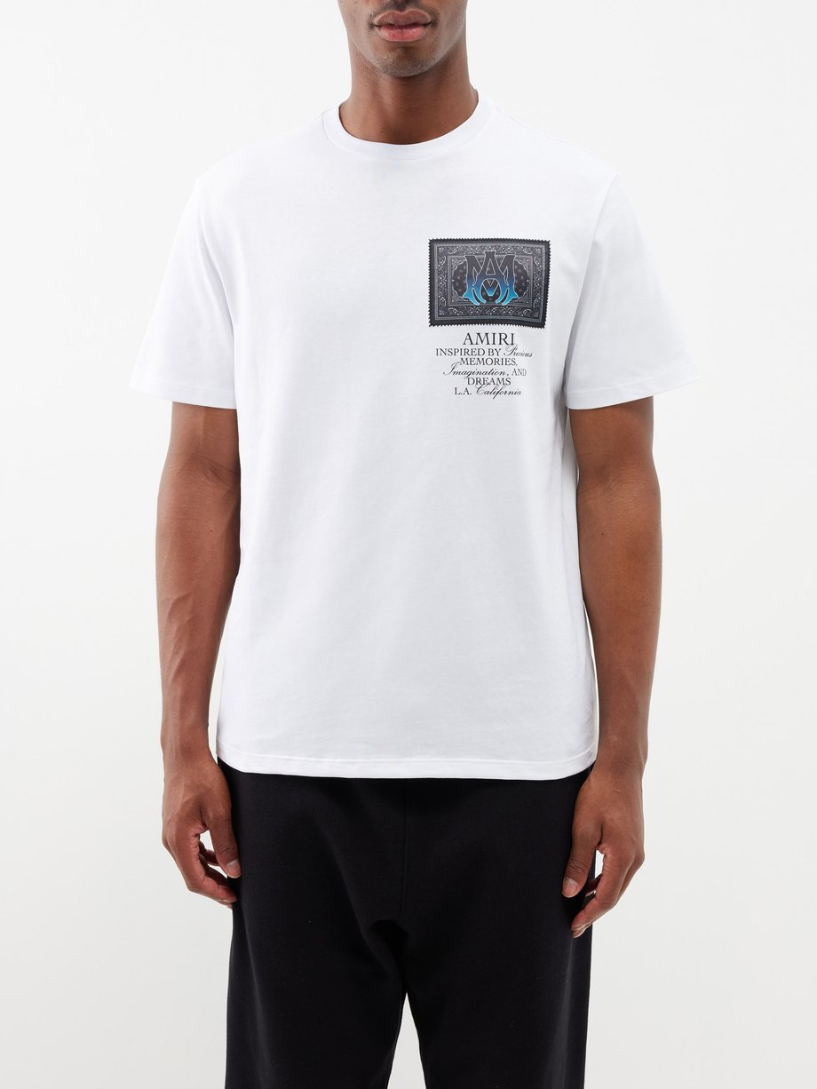 White Bandana-patch cotton-jersey T-shirt | Amiri | MATCHESFASHION US