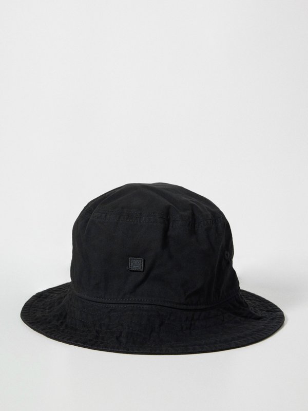 Black Buko face-patch cotton-twill bucket hat | Acne Studios 