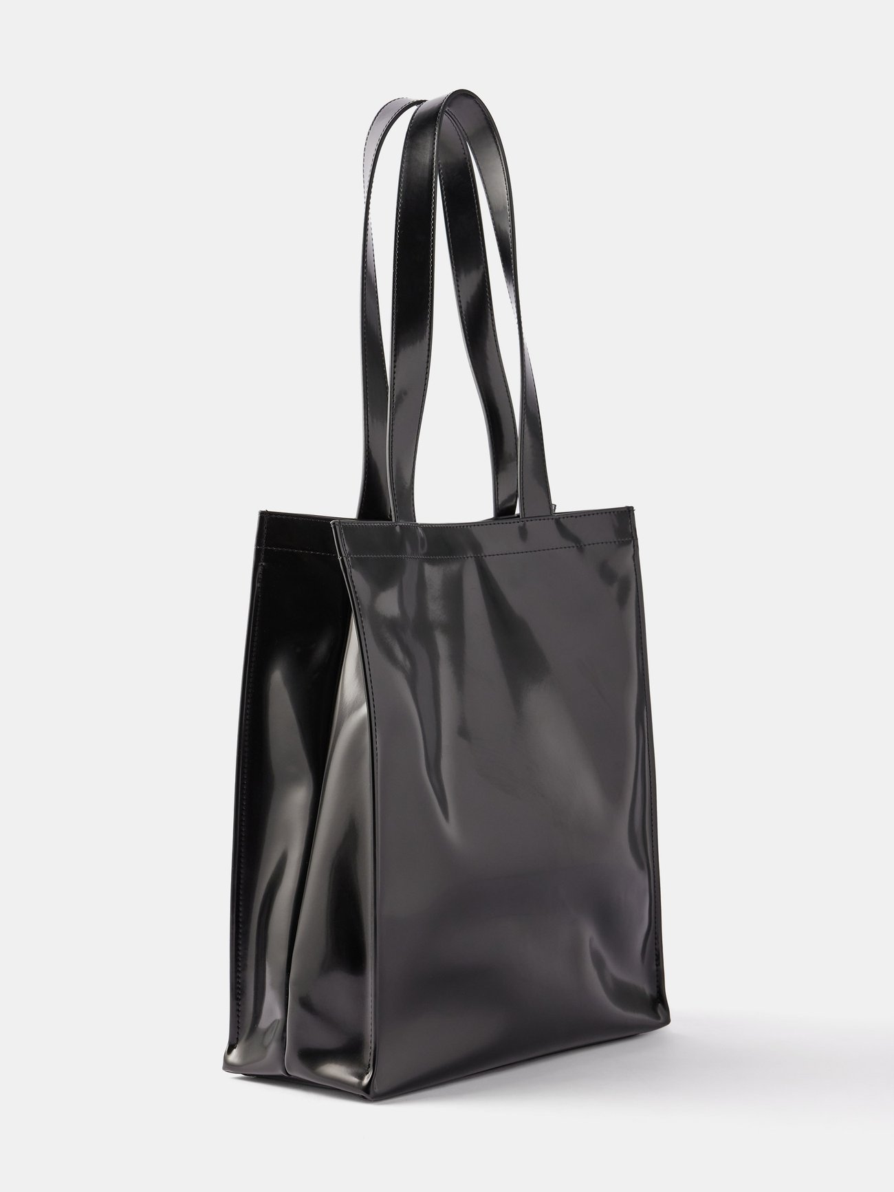 Black Logo-embossed rubber tote bag, Acne Studios