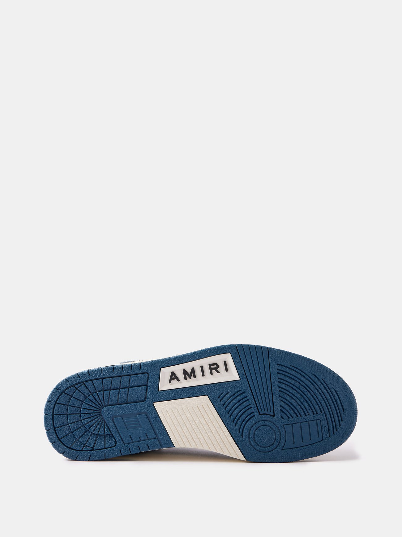 Amiri Skel-Top colour-block Leather and Denim Sneakers - Men - Blue Sneakers - EU 43