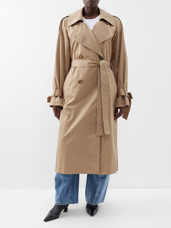 Beige Odane cotton-blend gabardine trench coat | Acne Studios | MATCHES UK
