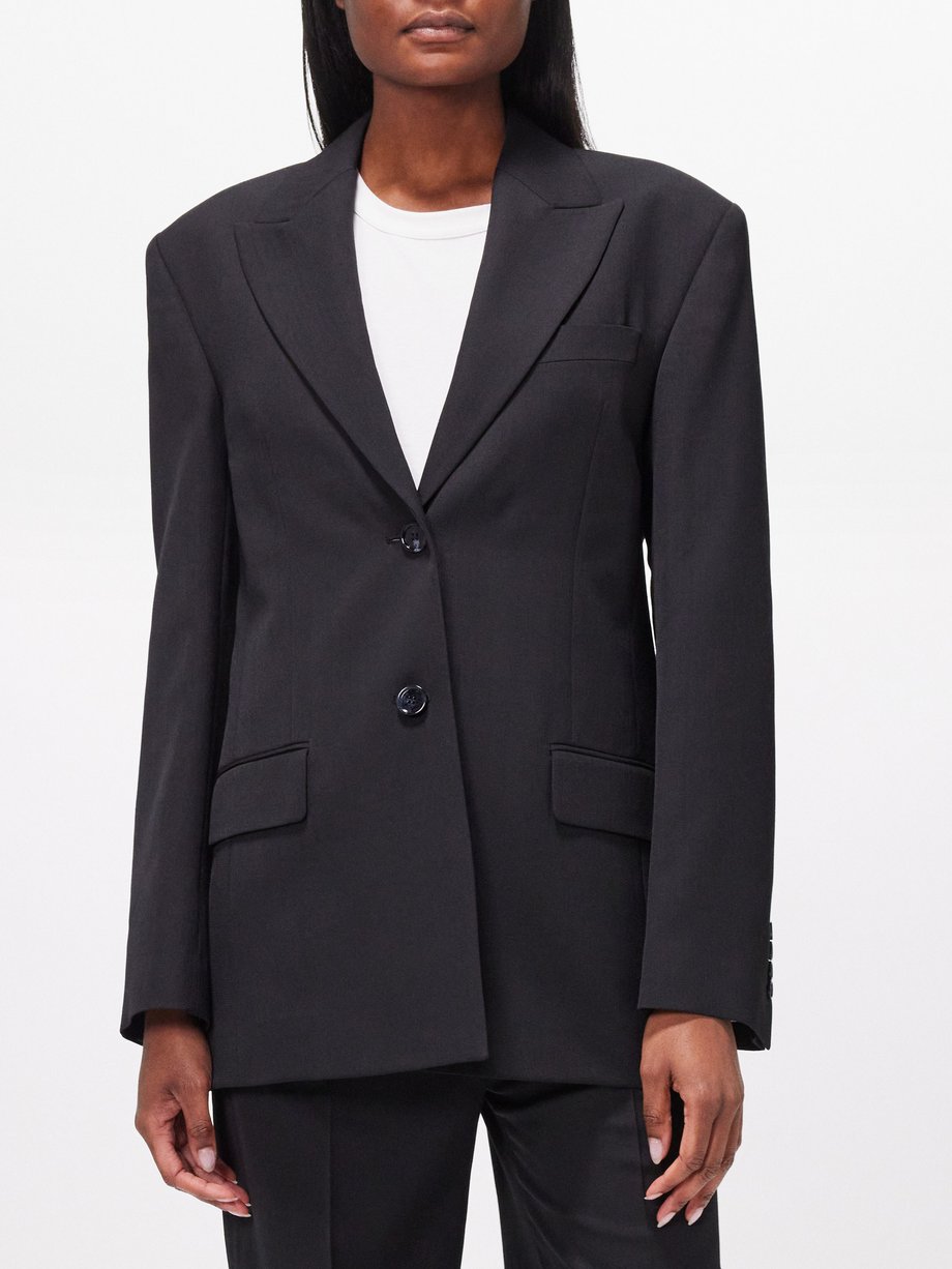 Black Jarida peak-lapel suit jacket | Acne Studios | MATCHES UK