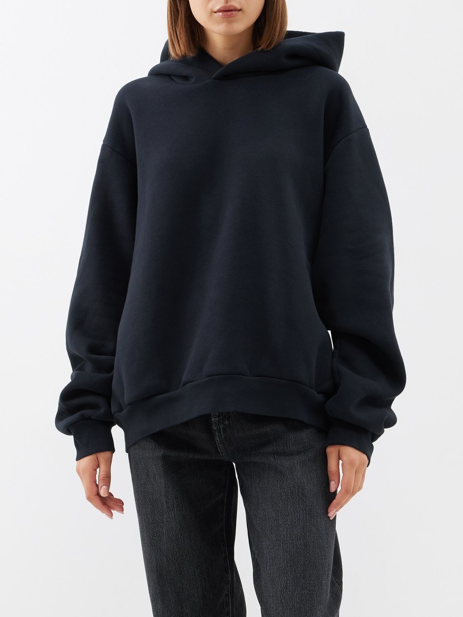 Black Franziska cotton-blend hoodie | Acne Studios | MATCHES UK