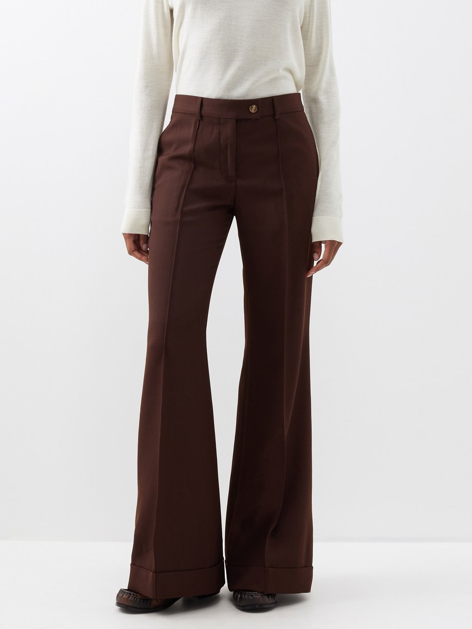 Reiss Black Haisley Tailored Flared Suit Trousers | REISS USA