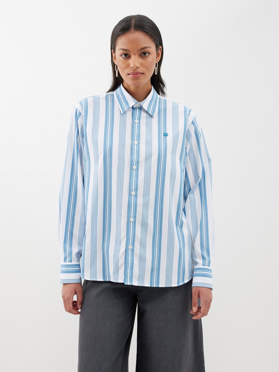 Blue Striped cotton-poplin shirt | Acne Studios | MATCHESFASHION US