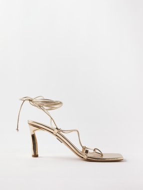 Paul Andrew Spaghetti metallic-leather sandals