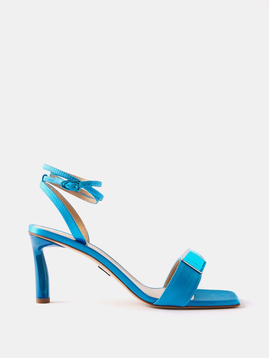 Blue Cube satin ankle-strap sandals | Paul Andrew | MATCHESFASHION US