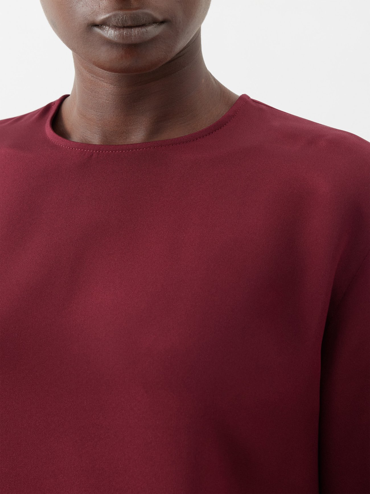 Burgundy Drop shoulder silk top | Raey | MATCHESFASHION US