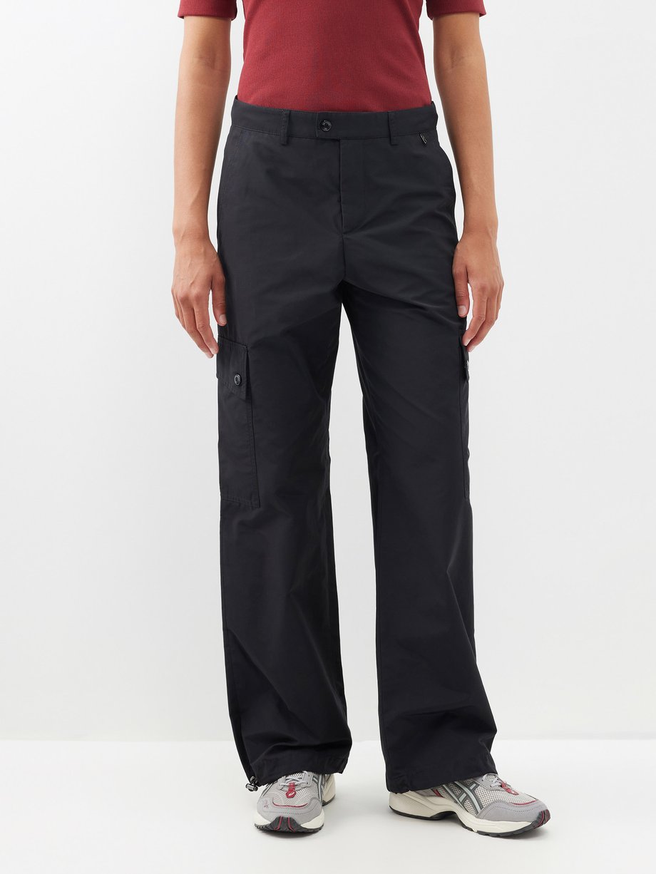 Drawstring cotton-blend cargo pants in grey - Loewe