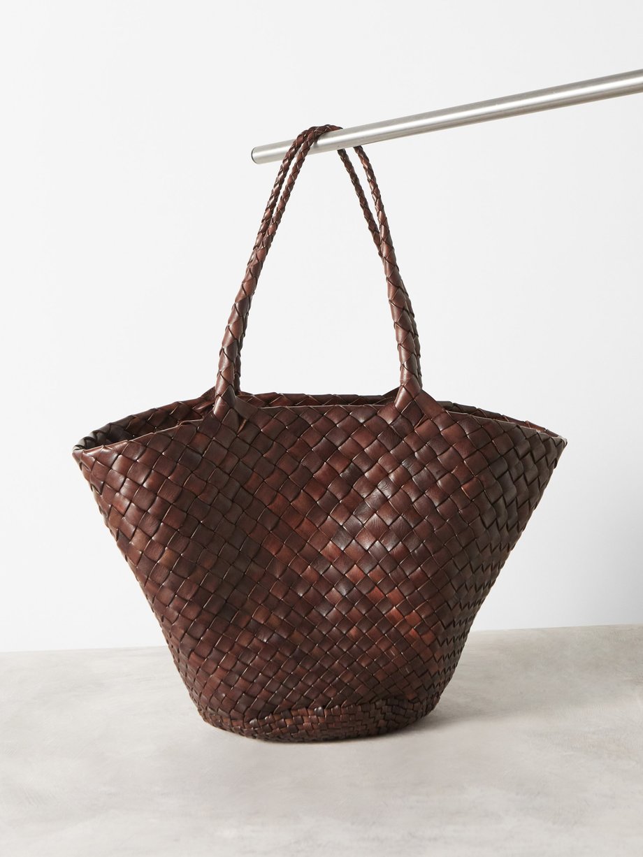 드래곤 디퓨전 Dragon Diffusion Brown Egola woven-leather basket bag