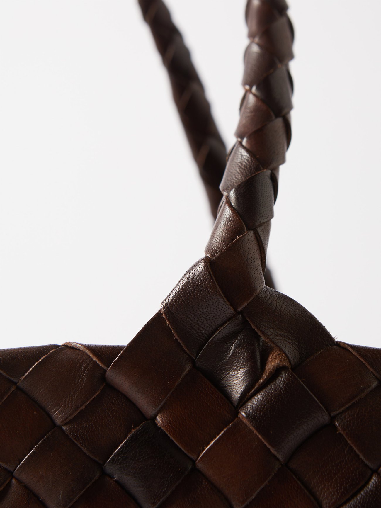 Dragon Diffusion - Egola Dark Brown Woven Leather Bag