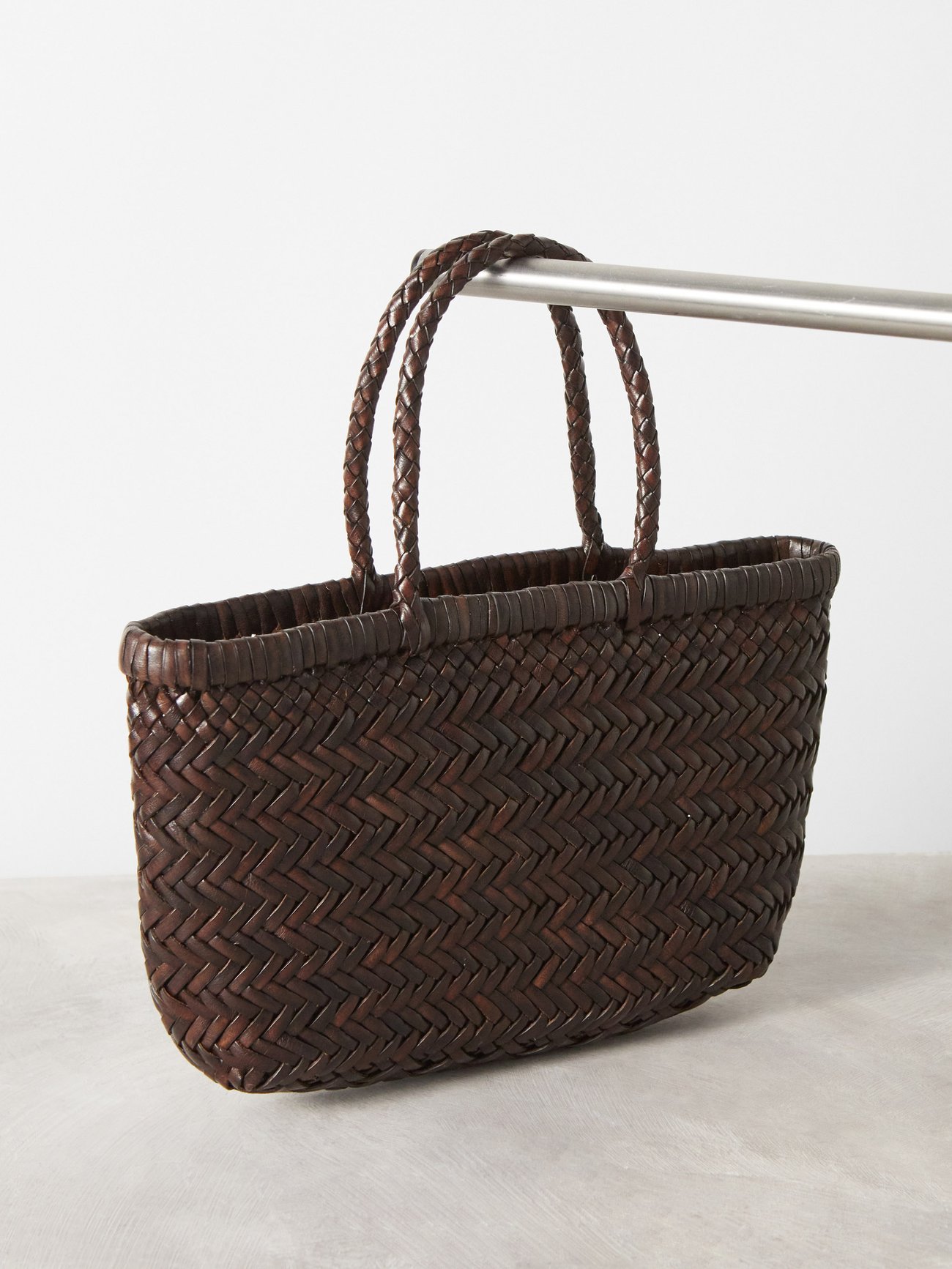 Brown Gora mini woven-leather bag, Dragon Diffusion