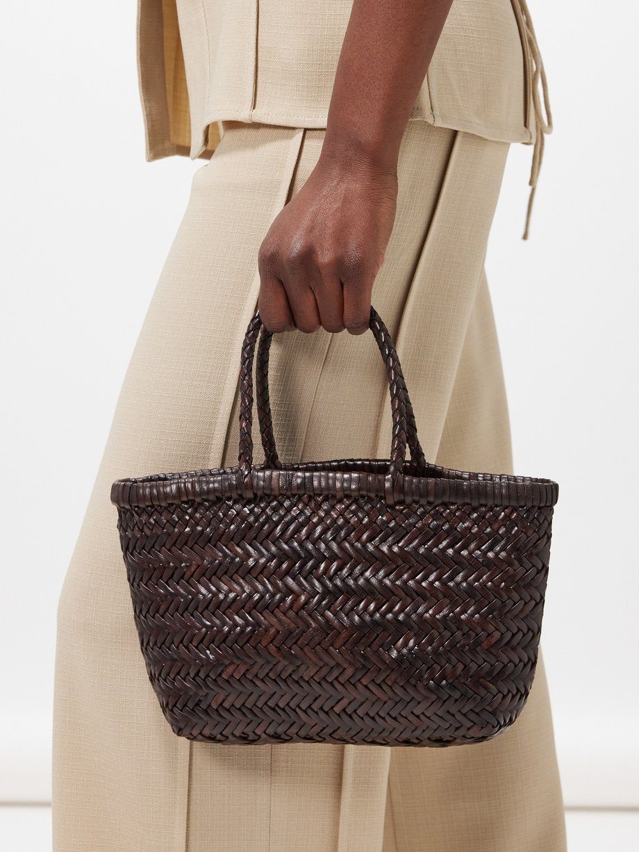 Dragon Diffusion - Egola Dark Brown Woven Leather Bag