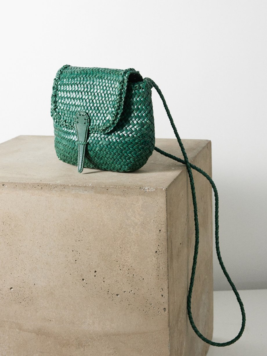 Green City mini woven-leather cross-body bag | Dragon Diffusion ...