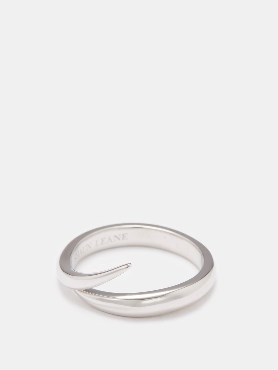 Shaun Leane Sterling Silver Double Hooked Pearl Ring CB056.SSBKRZJ | W  Hamond Fine Jewellery