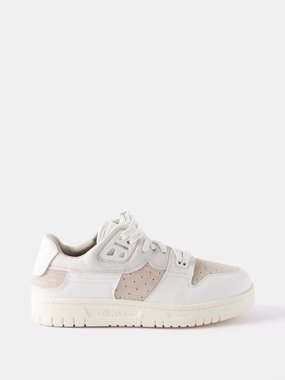 LOUIS VUITTON Off-white Grey Perforated Leather Suede Sneaker 40