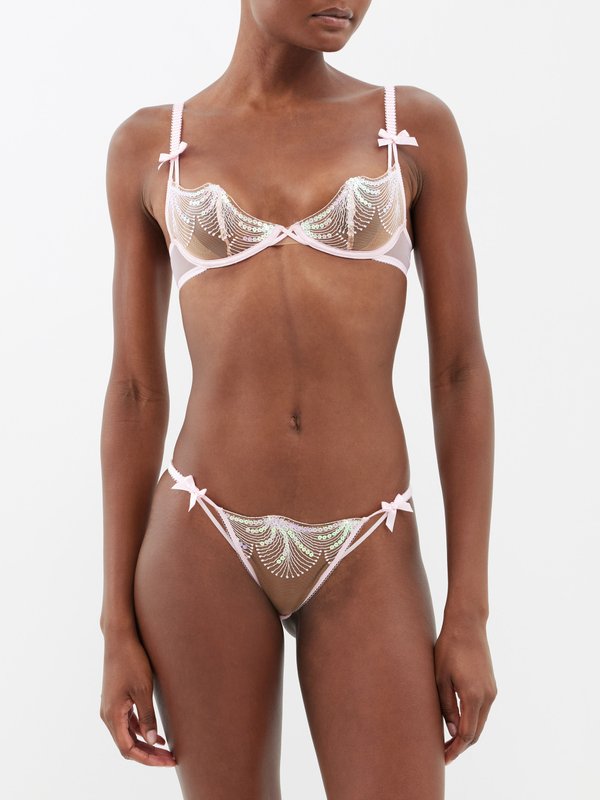 Agent Provocateur Quinny scalloped mesh underwired bra
