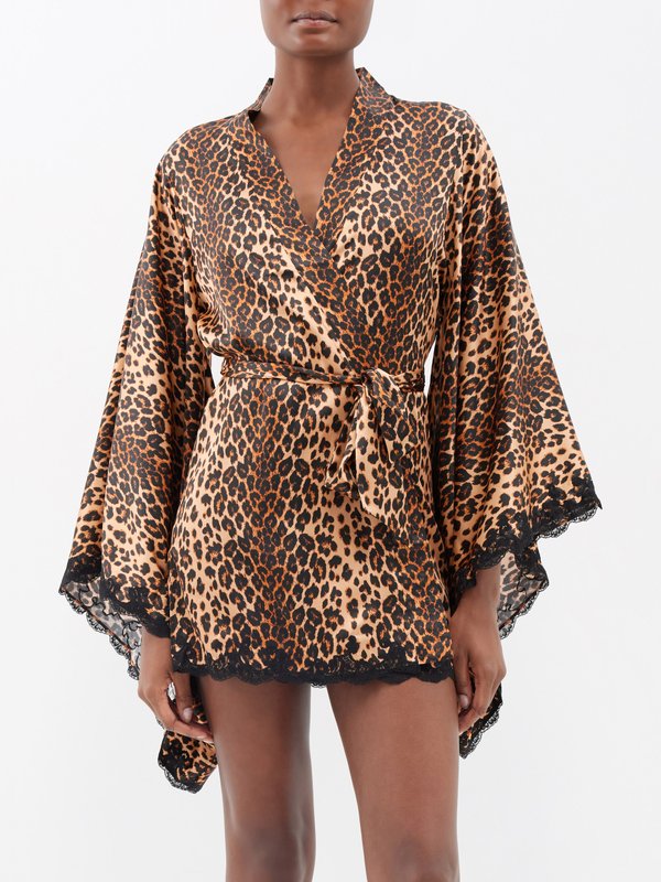 Agent Provocateur Molly leopard-print silk-blend satin robe