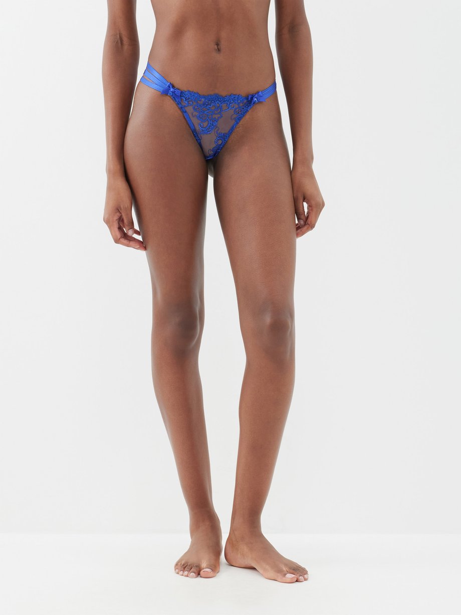 Buy Agent Provocateur Sparkle Metallic Embroidered Tulle Thong