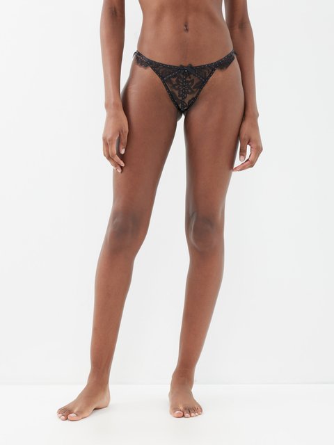 Agent Provocateur Roxey Silk-Blend Satin-Trimmed Mesh and Cotton