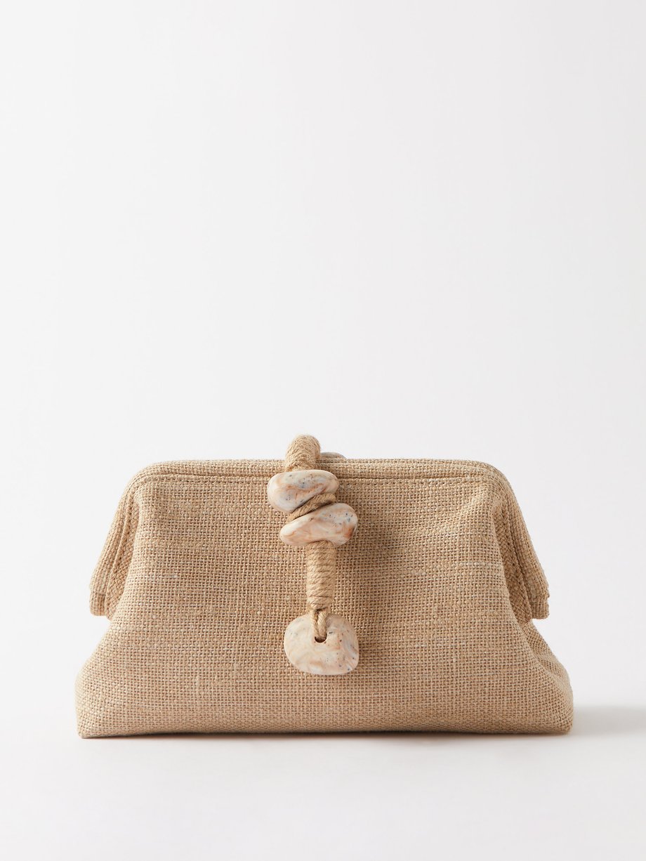 matchesfashion.com | Petra linen and jute clutch bag