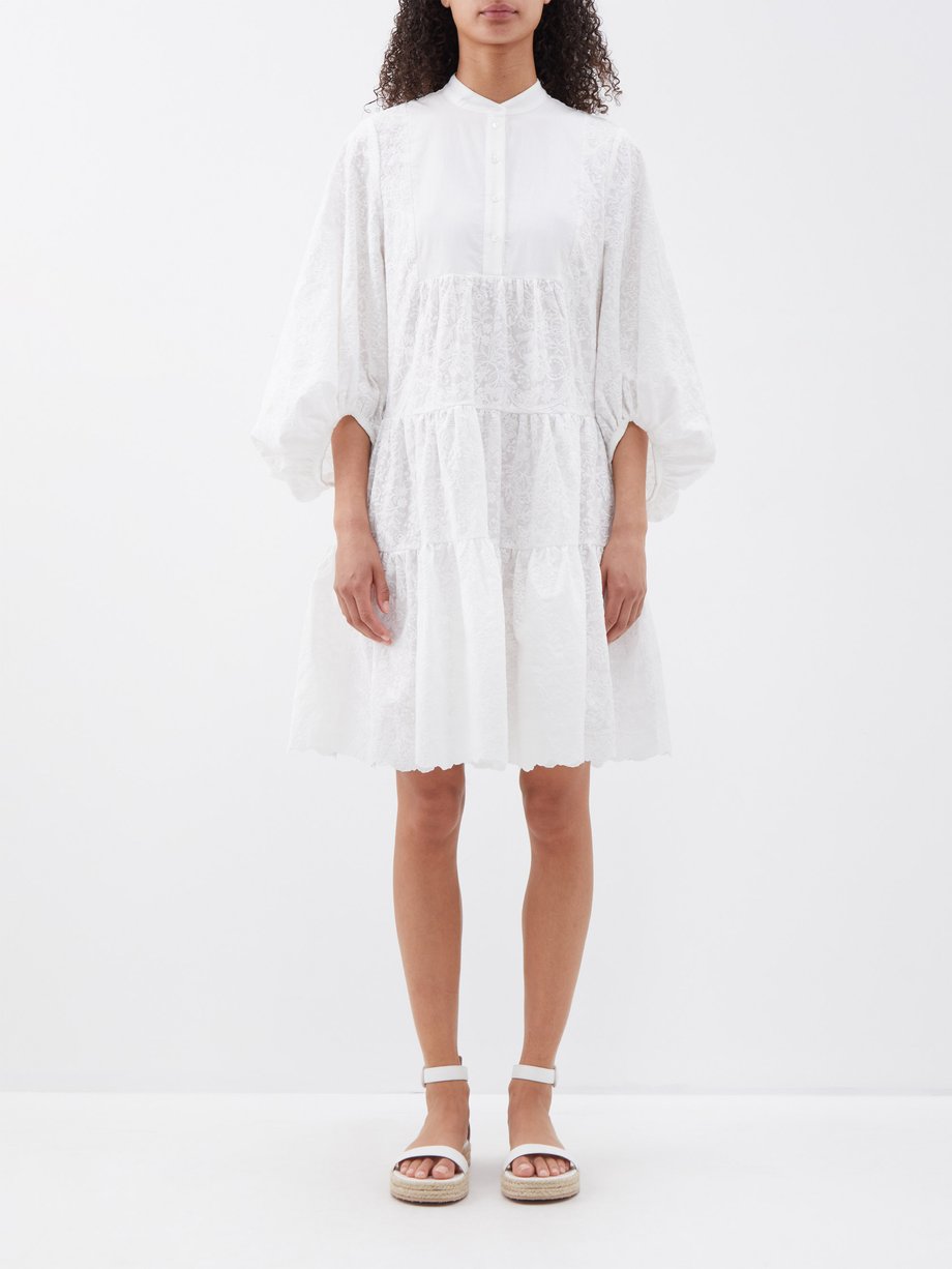 White Vacation Winona embroidered cotton dress | Erdem | MATCHES UK
