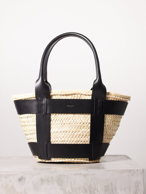 DeMellier Santorini leather-trim basket bag