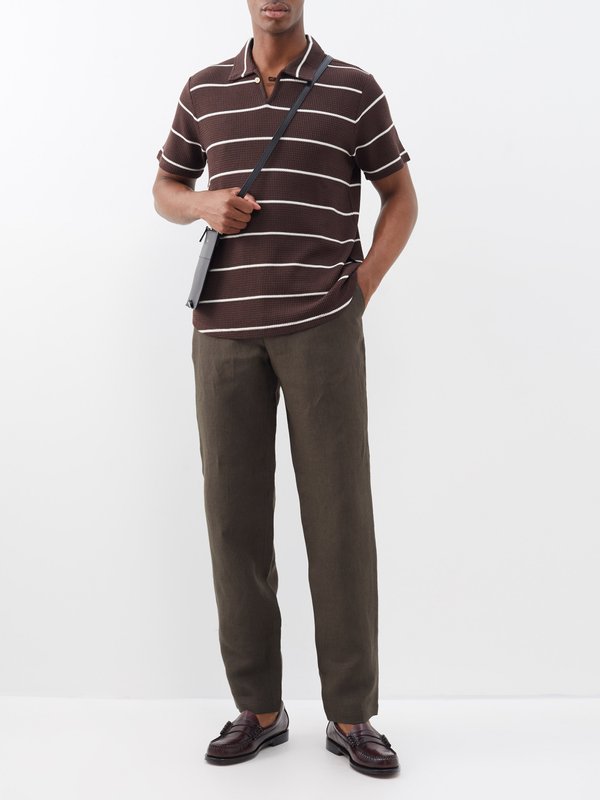 Oliver Spencer Fishtail flat-front linen trousers