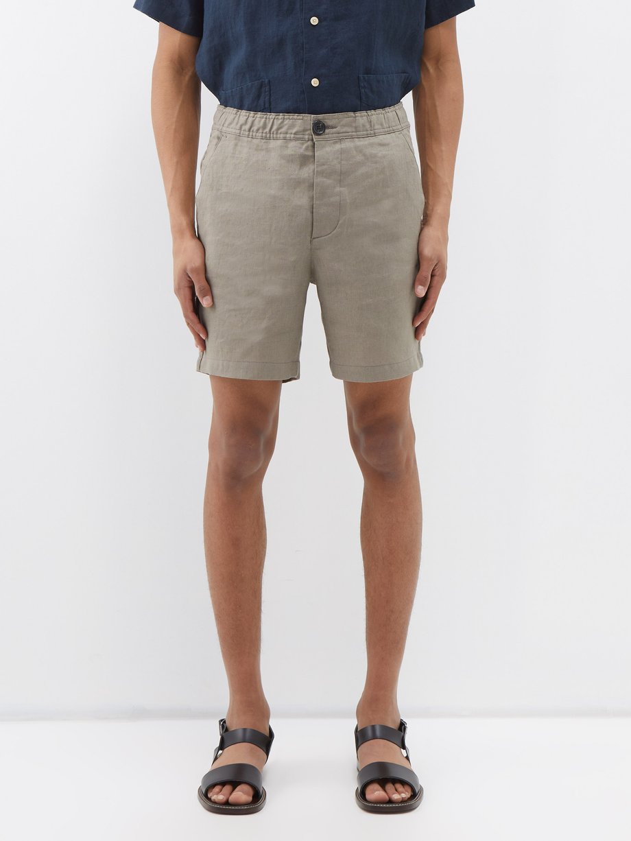 Beige Osborne elasticated-waist linen shorts | Oliver Spencer ...