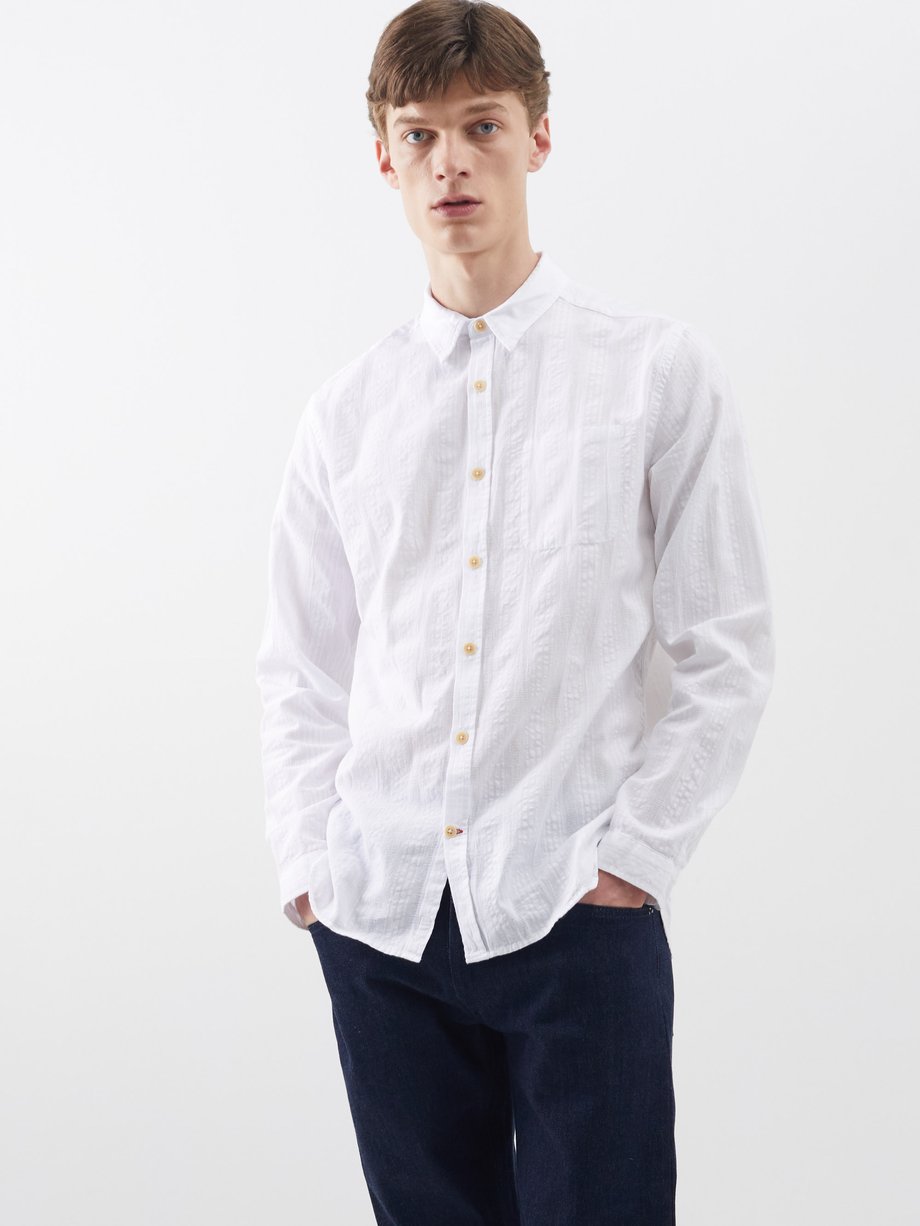 Ollie Chain Collar Slim Fit Dress Shirt - White