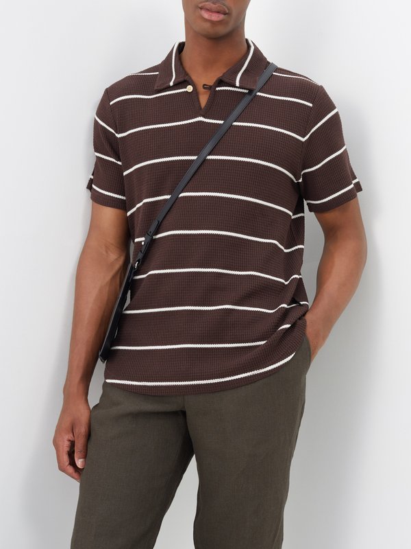 Oliver Spencer Hawthorn striped jersey polo shirt