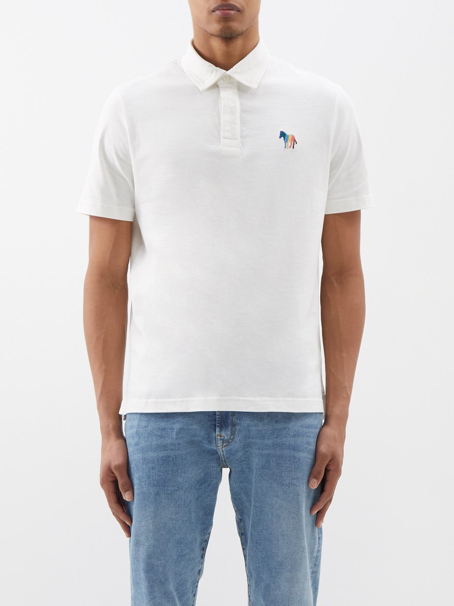 White Zebra-logo organic-cotton polo shirt | PS Smith | MATCHESFASHION US