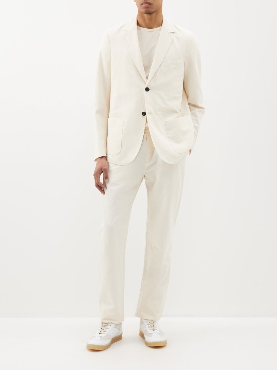 White Unstructured cotton-blend suit jacket | Sunspel | MATCHESFASHION US