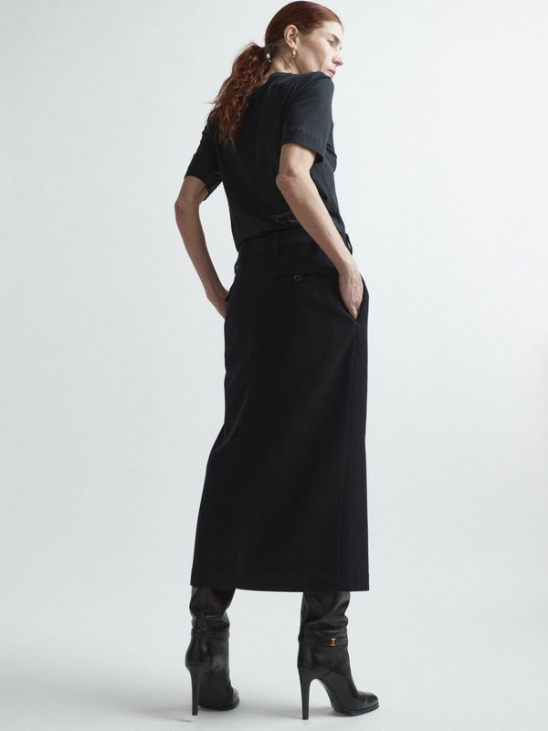 Raey Uniform wool-blend front split skirt