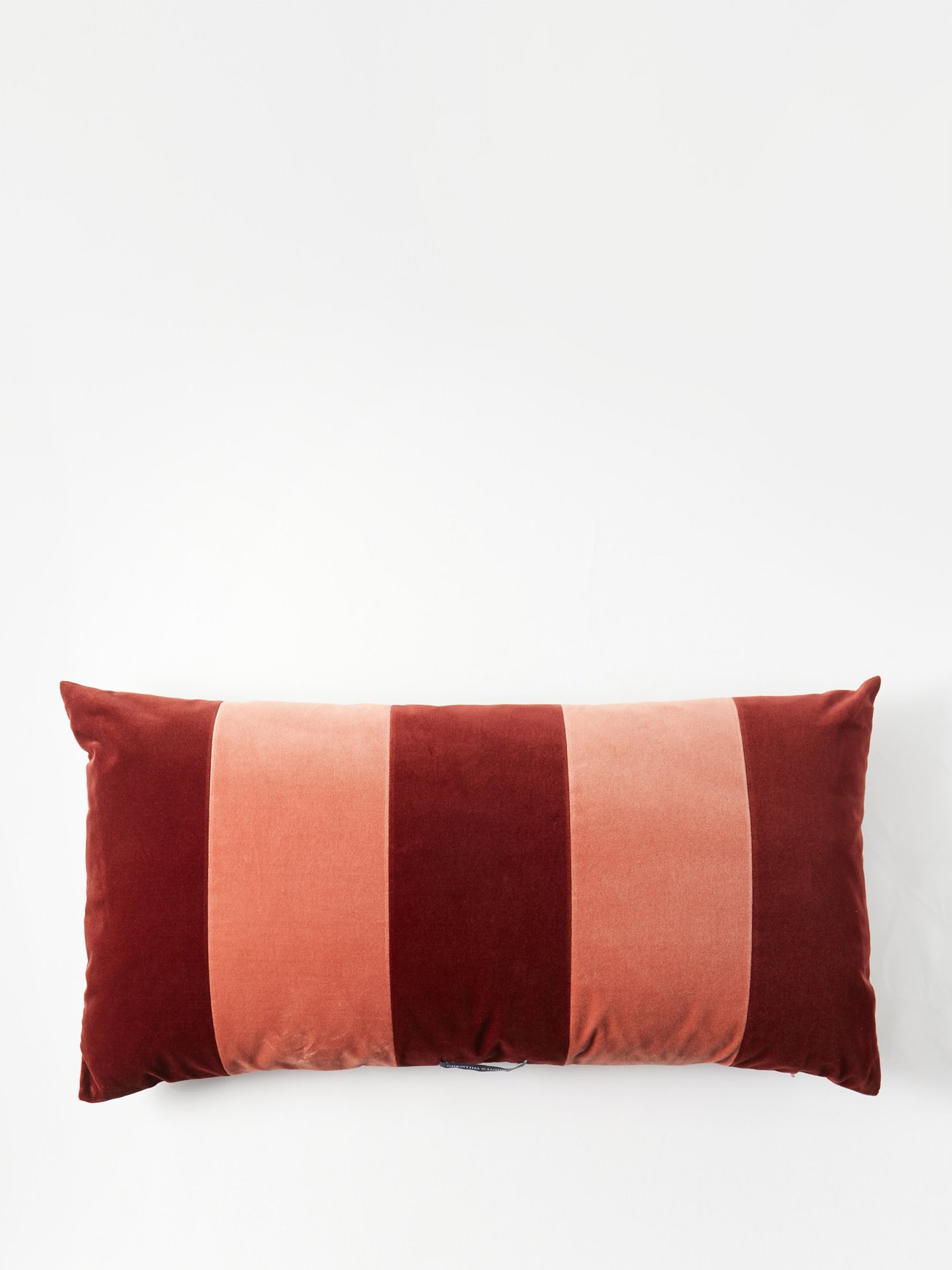 Pink Striped cotton-velvet cushion | Christina Lundsteen ...