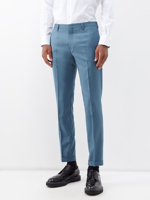 Blue Velvet slim-leg suit trousers, Paul Smith