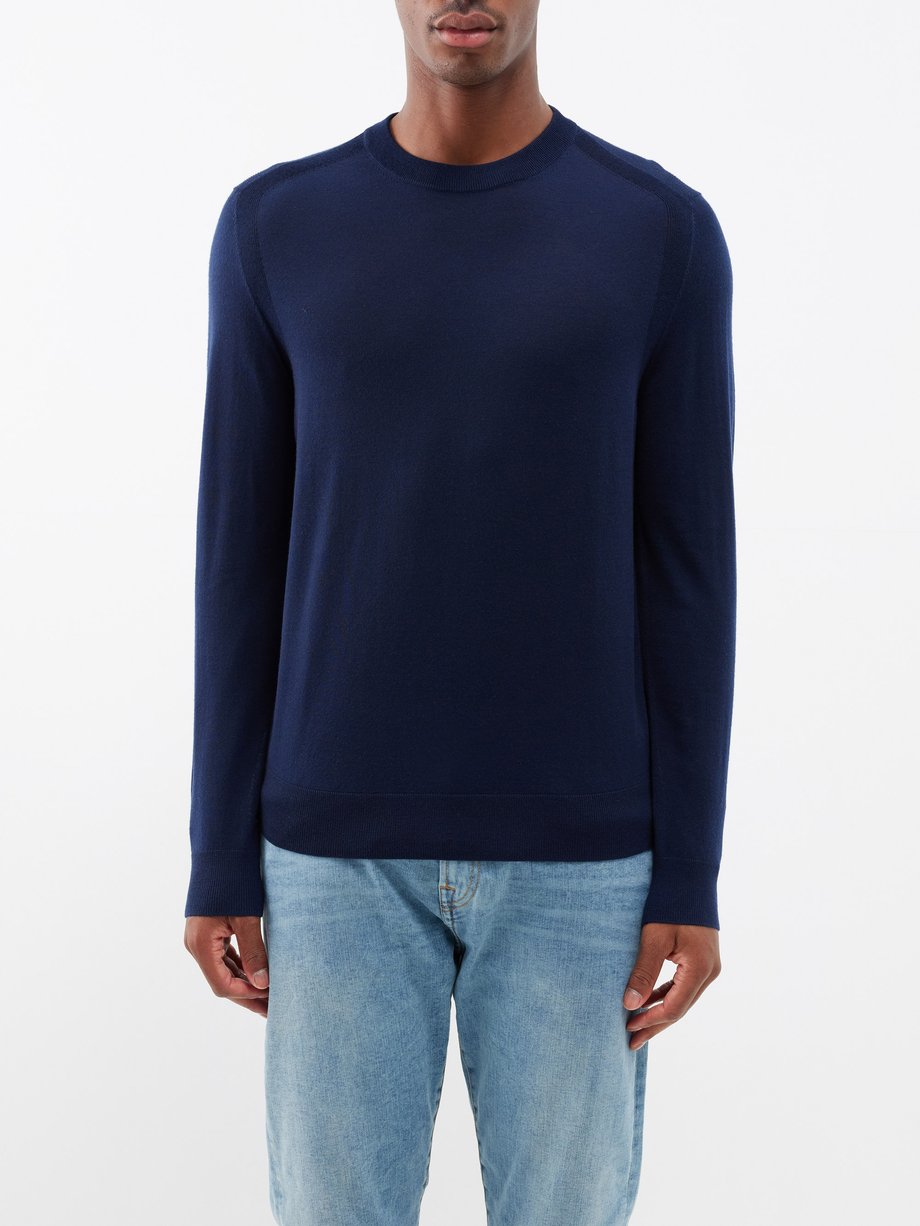 Navy Merino wool sweater | Paul Smith | MATCHESFASHION UK