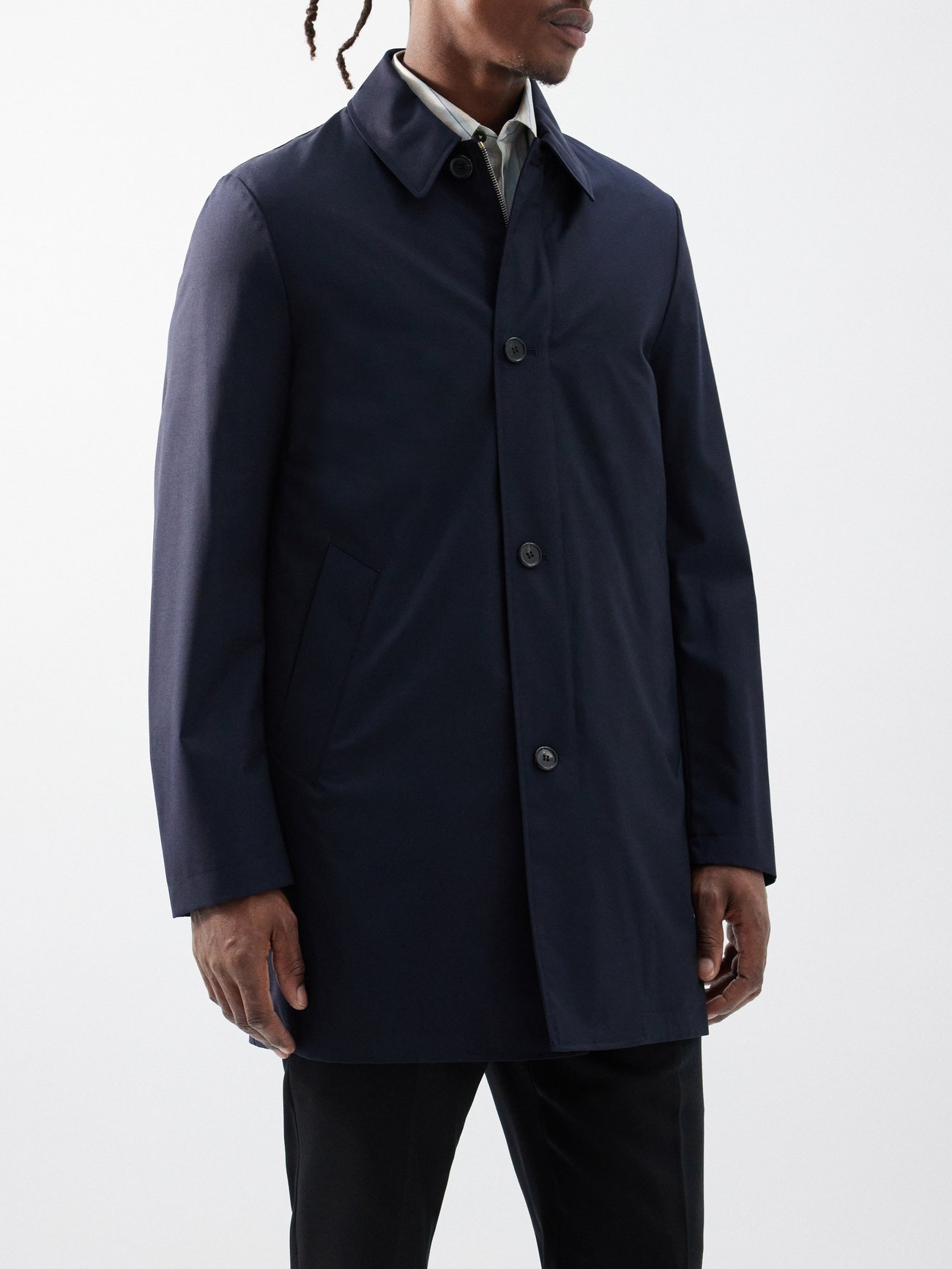 Navy Gilet-lined wool trench coat Paul Smith MATCHESFASHION UK