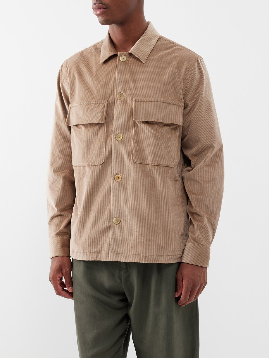 Brown Flap-pocket cotton-blend corduroy overshirt | Paul Smith ...