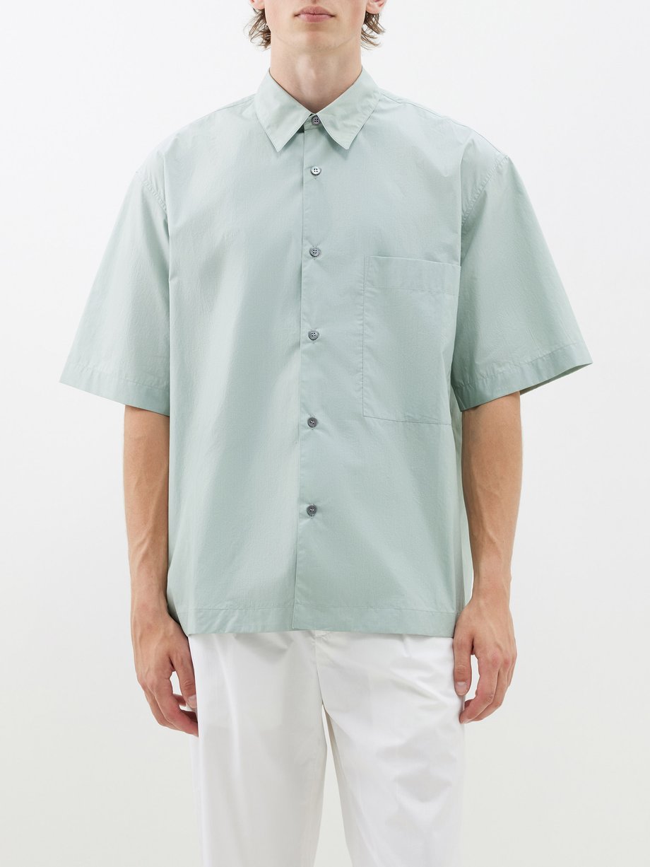 Blue Pete patch-pocket cotton-poplin shirt | Studio Nicholson