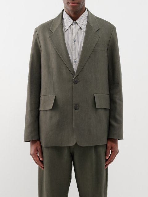 Green Mizumi oversized twill blazer | Studio Nicholson | MATCHES UK