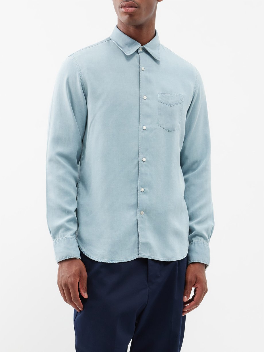 Blue Benoit washed-chambray shirt | Officine Générale | MATCHES UK