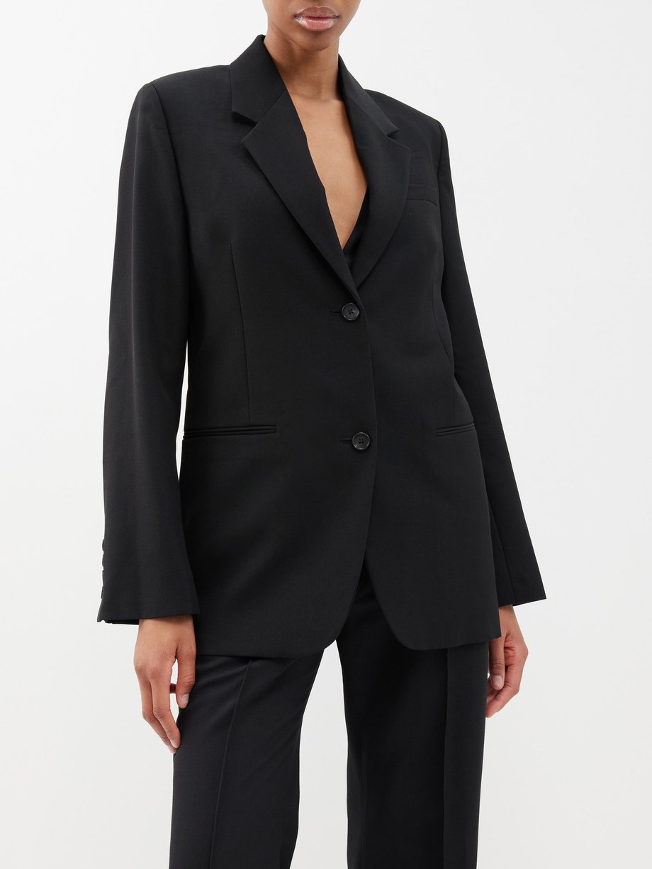 Black Single-breasted crepe suit jacket | Toteme | MATCHES UK
