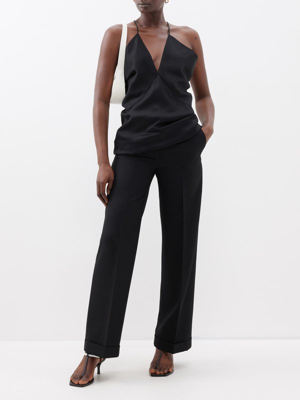 Toteme Pressed-front twill straight-leg suit trousers