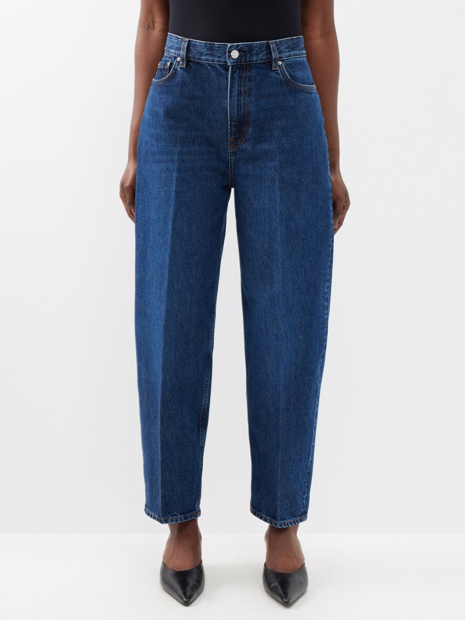 Blue Organic-cotton tapered-leg jeans | Toteme | MATCHES UK