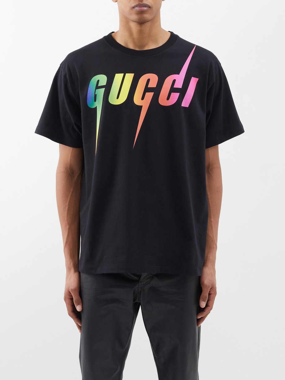 Black Logo-print cotton-jersey T-shirt | Gucci | MATCHES UK