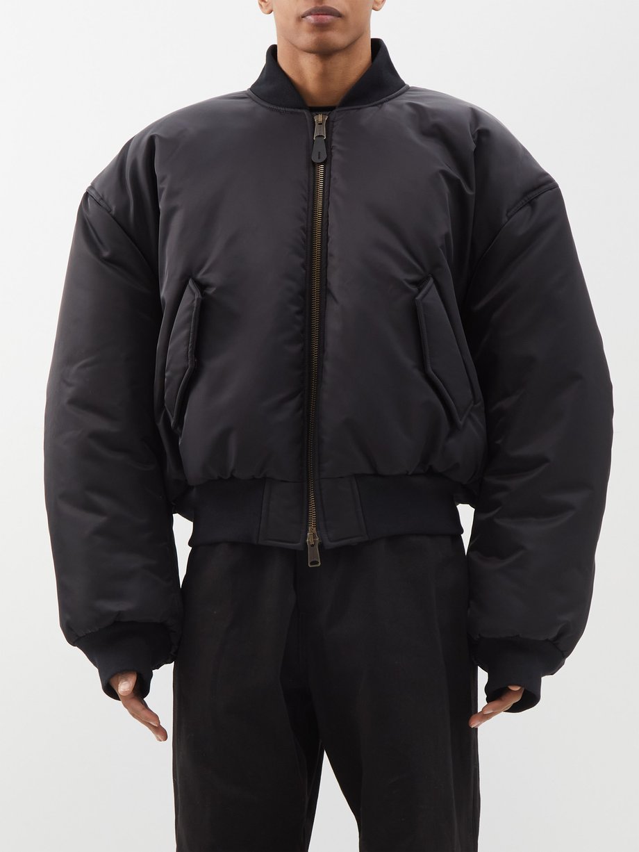 Black Padded nylon bomber jacket | Balenciaga | MATCHESFASHION US