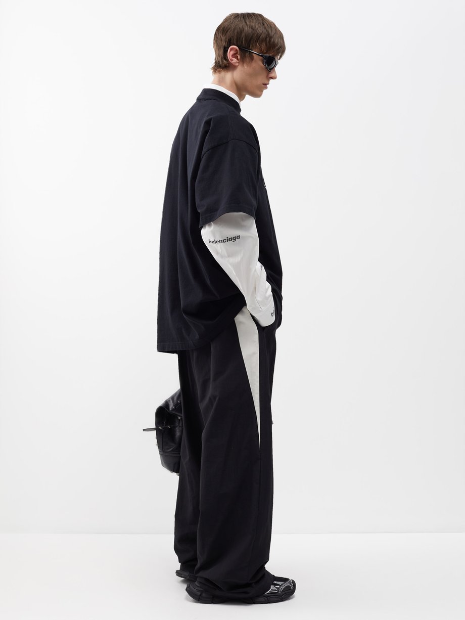 Black Crinkled-satin trousers | Balenciaga | MATCHES UK